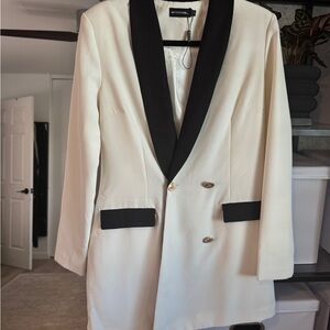 White and Black Blazer